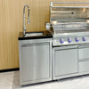 GS611-SI Stainless Steel Kitchen Unit Metal Storage Stand Cabinet Kitchens Outdoor Bbq Set with Wine Refrigerator
