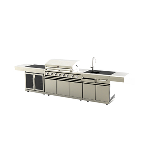 SG008BG Hot Sale Furniture Customized Stainless Steel Bbq Outdoor Kitchen Cabinet Grill Island