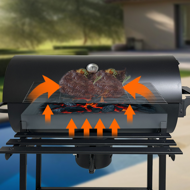 EY010 Small Portable Charcoal Grill Cast Iron BBQ Grill For Indoor & Outdoor Use