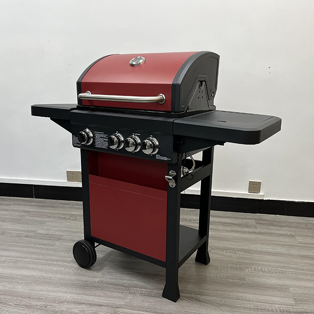 B-ERT301R 4 Burners Gas BBQ Grill Barbecue Outdoor Grill Station