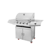 Professional Stainless Steel Gas BBQ Grill | 4+1 Burner Propane Barbecue Grill with Side Burner | Commercial Outdoor Kitchen Gas Grill for Restaurant Hotel Backyard