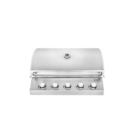 5-Burner Built-In Gas BBQ Grill | Stainless Steel Outdoor Kitchen Insert Grill with Side Burners | Propane Natural Gas Barbecue Grill Island Head CE Certified