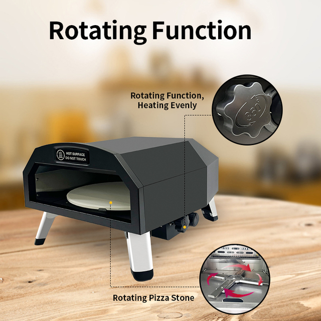 XN12S-R Mobile Indoor Modern Portable Gas Outdoor Kitchen Rotating Pizza Oven