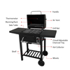 CQ01C Charcoal BBQ Grill Trolley with Adjustable Tray and Chimney