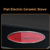 All-in-one freestanding electric kitchen stove with oven in modern compact kitchen