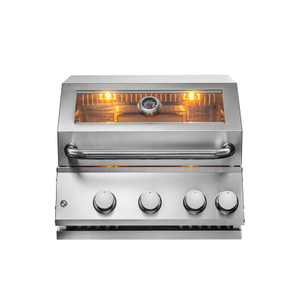 3-Burner Built-In Gas BBQ Grill | 39000 BTU Stainless Steel Outdoor Kitchen Insert with Infrared Rear Burner & LED Lights | Propane Grill Island Head CE Certified