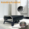 SN12M-R Portable 12 Inch Table Top Rotating Wood Pizza Oven with Stone