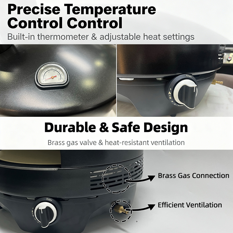 B-R16G Heavy-Duty Stainless Steel Outdoor Pizza Oven – Commercial-Grade Propane Pizza Oven for Backyard & Garden