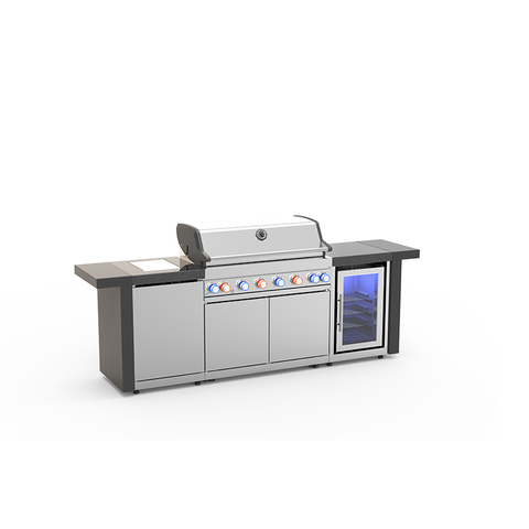 LX601-1-I Stainless Steel Outdoor Kitchen Set with BBQ Island Sink and Corner Unit