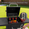 CQ01C Charcoal BBQ Grill Trolley with Adjustable Tray and Chimney