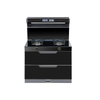 IS160XD smart integrated stove with range hood and 160L storage cabinet - black nano glass