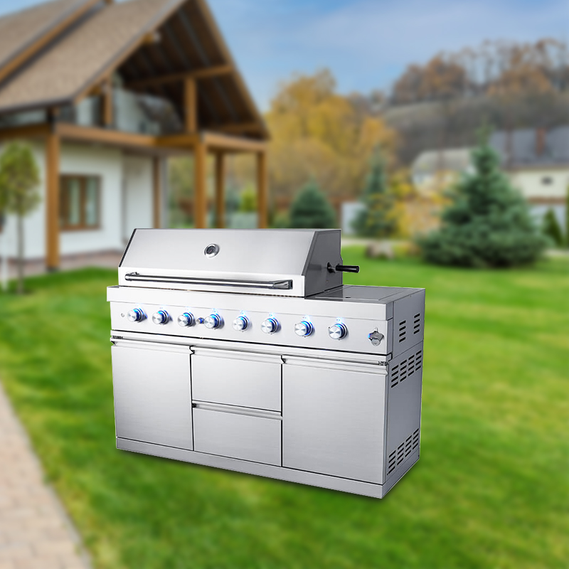 Eureka Professional 103,000 BTU Gas Grill - 6+1+1 Stainless Steel BBQ Station with Infrared Rear & Side Burner
