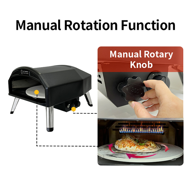 15 Inch Freestanding Gas Pizza Portable Stainless Steel Outdoor Cooking Single Pizza Oven