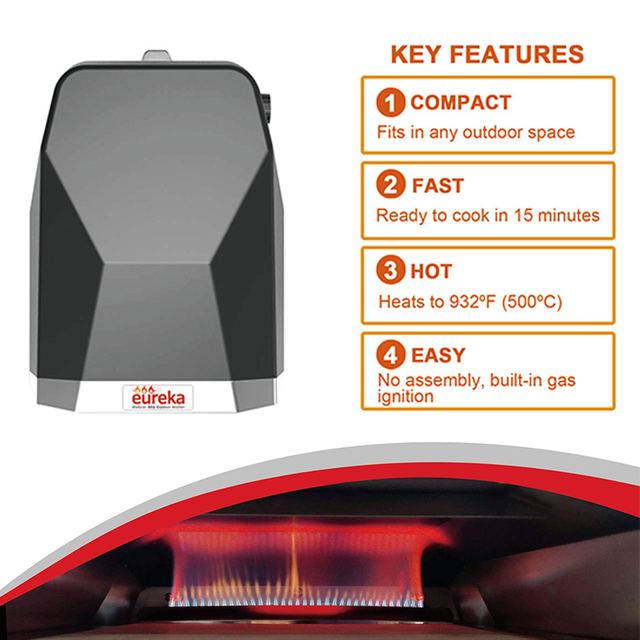 S12PZ 12-Inch Portable Gas-Fired Pizza Oven – Lightweight Outdoor Pizza Maker for Camping, Backyard & Garden