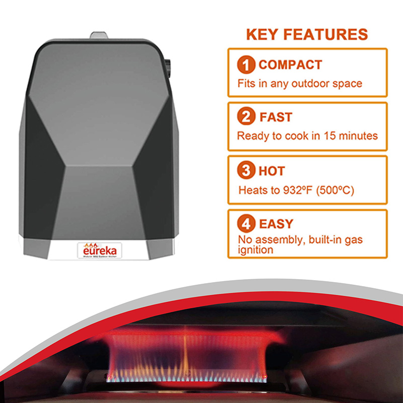 S12PZ 12-Inch Portable Gas-Fired Pizza Oven – Lightweight Outdoor Pizza Maker for Camping, Backyard & Garden