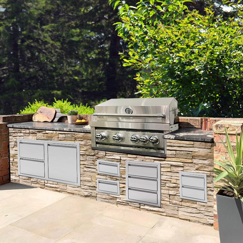 BN002R Stainless Steel Outdoor Kitchen Wall for Home Modular Outdoor Kitchen