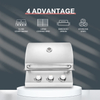 Eureka 30,000 BTU Professional 3-Burner Tabletop Gas Grill - High-Power Portable Propane BBQ for RV, Camping & Tailgating