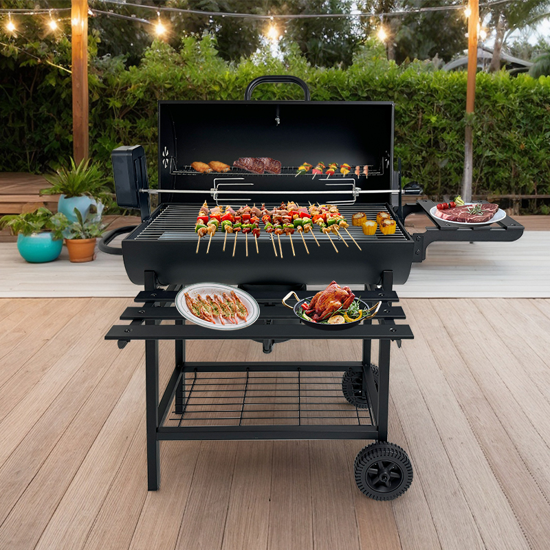 EY010 Small Portable Charcoal Grill Cast Iron BBQ Grill For Indoor & Outdoor Use