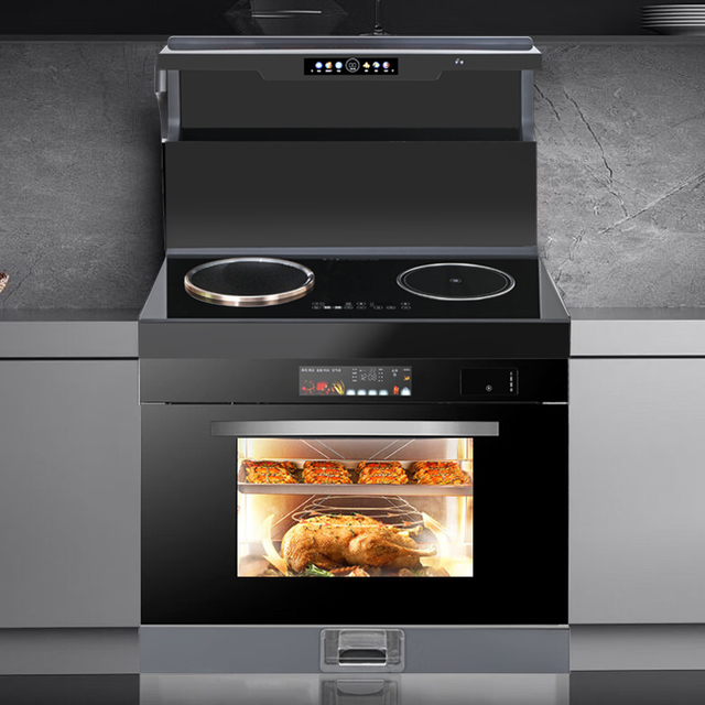 IS80B-E freestanding electric range with induction cooktop and 80L steam bake oven