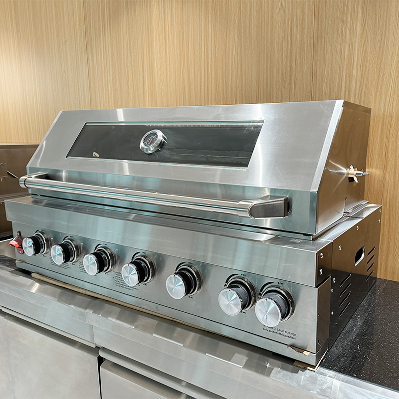 High Quality Premium Modern Modular Cabinet Rotisserie Smoker Propane Gas BBQ Grill 6 Burners Stainless Steel for Garden Party