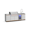 EX601-1-SI Weatherproof Outdoor Garden Kitchen with Mobile BBQ Station and Cabinets