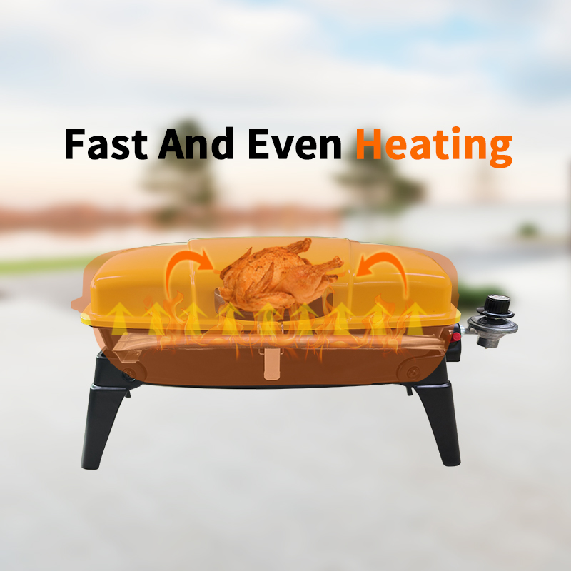 Eureka Portable Propane Gas BBQ Grill - Stainless Steel Tabletop Grill with Folding Legs for Camping, Tailgating & Backyard - 10000 BTU Easy to Clean