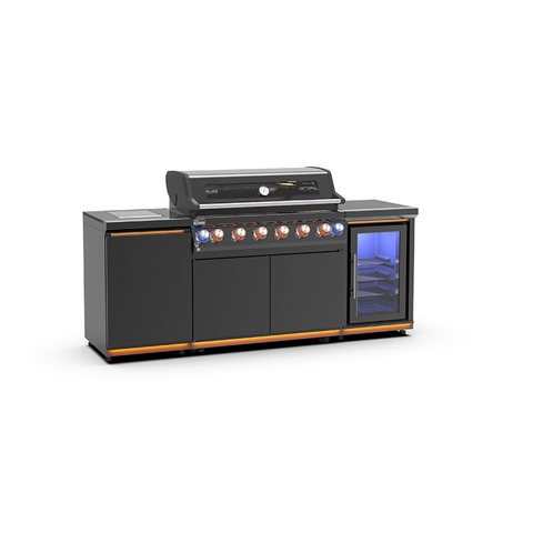 Premium 304 Stainless Steel Modular Outdoor Kitchen Cabinets with integrated sink and grill units. Professional weatherproof all-weather backyard storage solution with modern brushed finish.