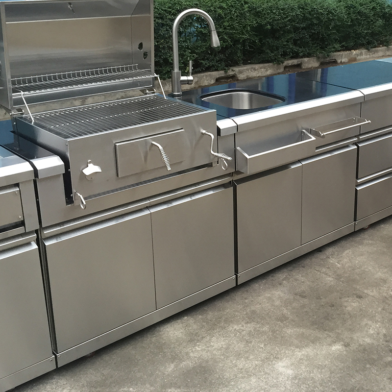 SG008B-WLC Summer Kitchens Standing Countertop 304 Stainless Steel Modular Kitchen Cabinets