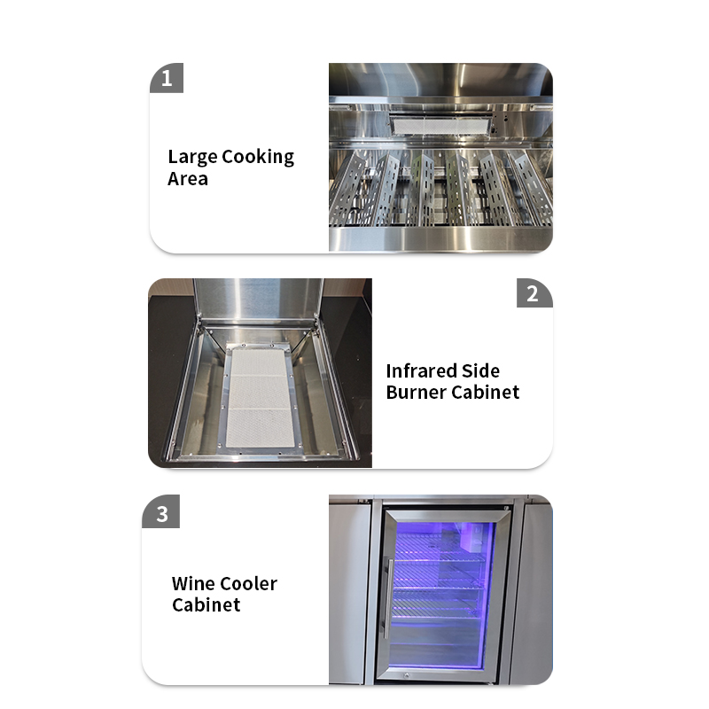 LX601-1-S Modern Premium Stainless Steel Modular BBQ Cabinet Outdoor Kitchen Barbecue Full Set