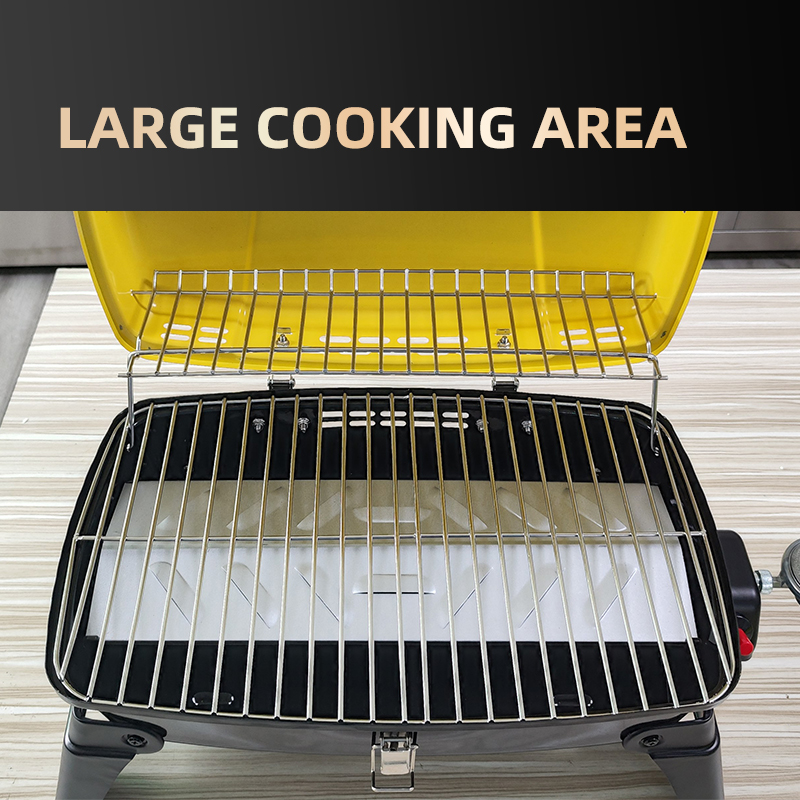 Eureka Portable Propane Gas BBQ Grill - Stainless Steel Tabletop Grill with Folding Legs for Camping, Tailgating & Backyard - 10000 BTU Easy to Clean