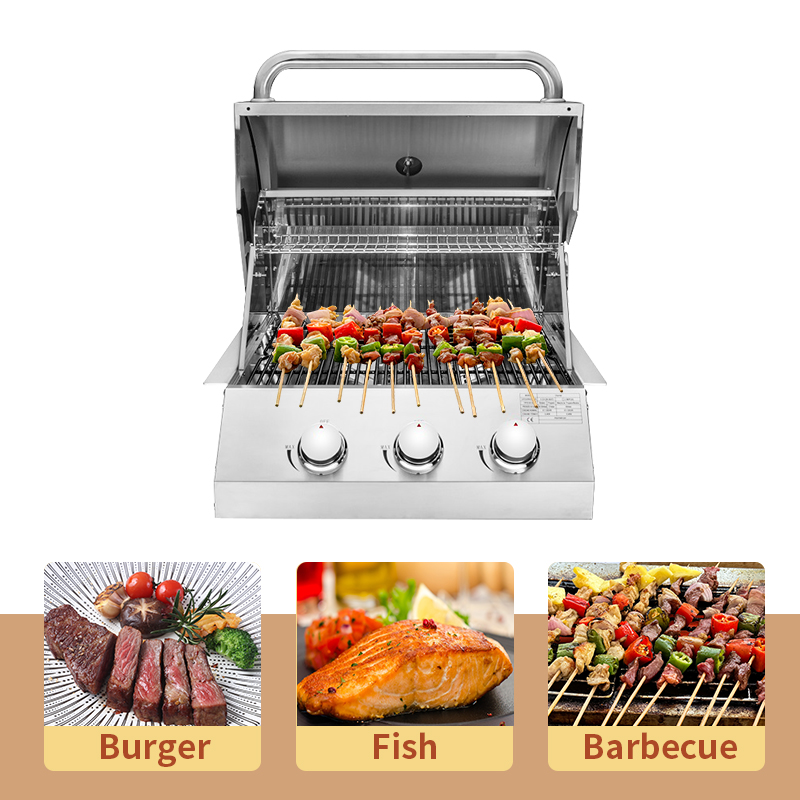 Eureka 30,000 BTU Professional 3-Burner Tabletop Gas Grill - High-Power Portable Propane BBQ for RV, Camping & Tailgating