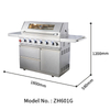 Eureka Professional 7-Burner 304 Stainless Steel Gas Grill - 91100 BTU Outdoor BBQ Station with Side Burner