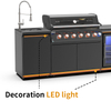 B-EX601-1-SI Free Standing Prefabricated BBQ Grill Set Patio Large I Shape Metal Kitchen Cabinet