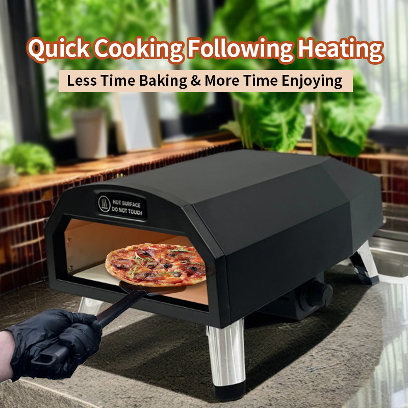 XN12S Portable 12-Inch Gas Pizza Oven - Tabletop Countertop Pizza Oven with Fast Ignition for Homemade Crispy Crust Pizzas