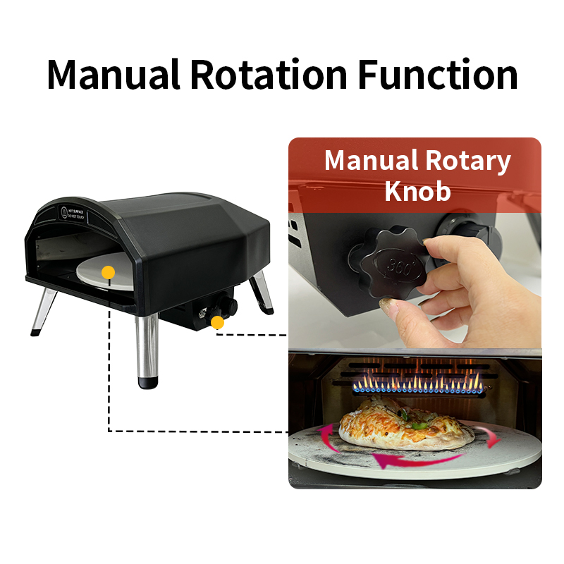 XN16-R Professional 15-Inch Gas Pizza Oven - Countertop Pizza Oven with Fast Ignition for Homemade Crispy Crust Pizzas