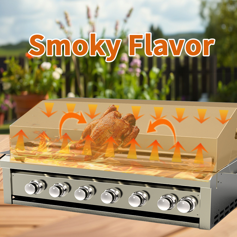 BN0006G 6+1 Burner Built-in Gas BBQ Grill for Outdoor Kitchens