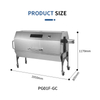 Professional 1.9m Whole Pig Roaster - 50000BTU/14.6KW Gas & Charcoal Hybrid Spit Grill - Commercial Rotisserie Station - Heavy-Duty Stainless Steel Asado Grill