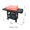 3-Burner Gas BBQ Grill Cart with Side Shelves | Portable Outdoor Kitchen Island with CE Certification | Wheeled Charcoal Gas Barbecue Grill Cabinet for Backyard Patio Camping