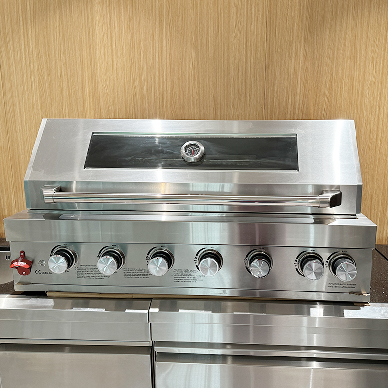 High Quality Premium Modern Modular Cabinet Rotisserie Smoker Propane Gas BBQ Grill 6 Burners Stainless Steel for Garden Party