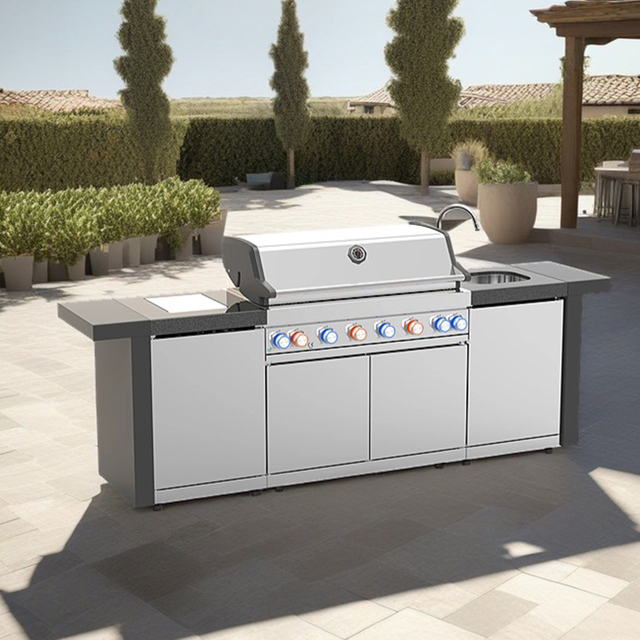 LX601-1-S Modern Premium Stainless Steel Modular BBQ Cabinet Outdoor Kitchen Barbecue Full Set
