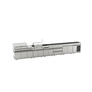 SG008B-WLF Modern Stainless Steel Gas Grill with Movable Design Accessory Sink Bbq Outdoor Kitchen Cabinet