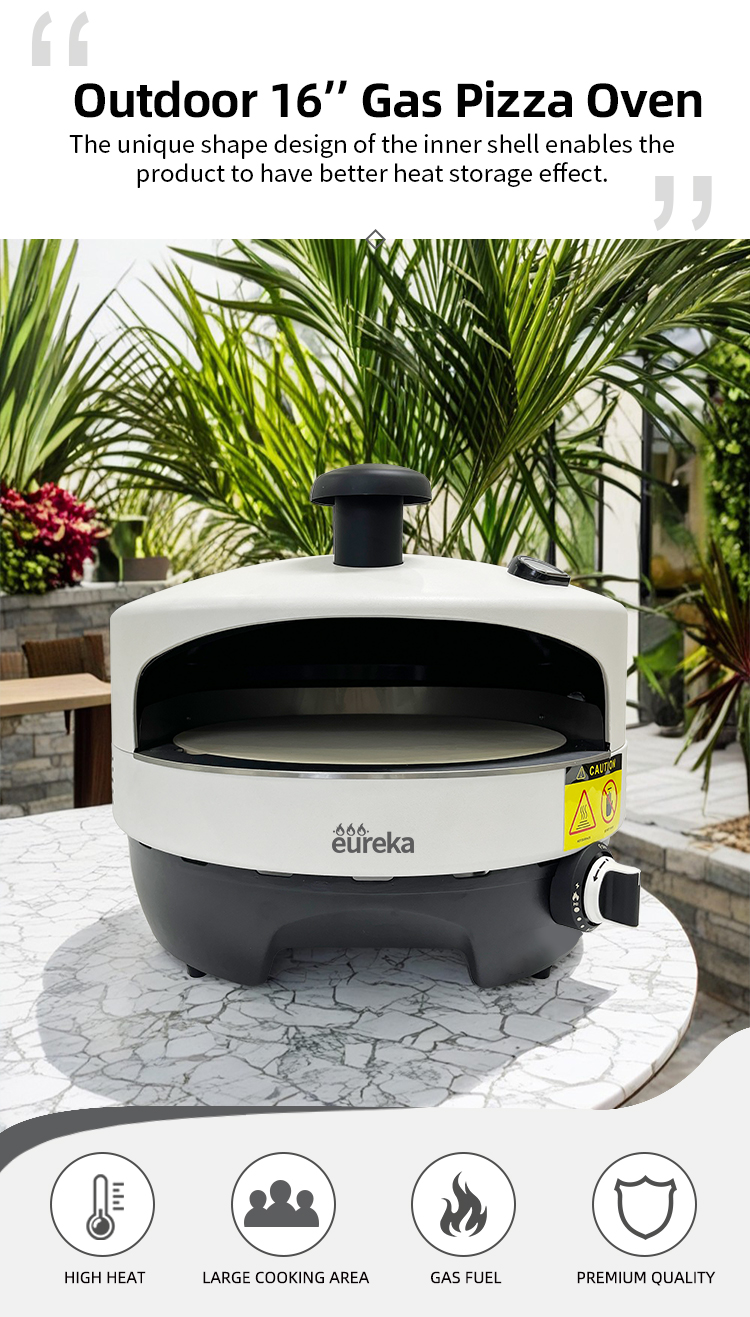 16 inch commercial outdoor gas pizza oven in backyard