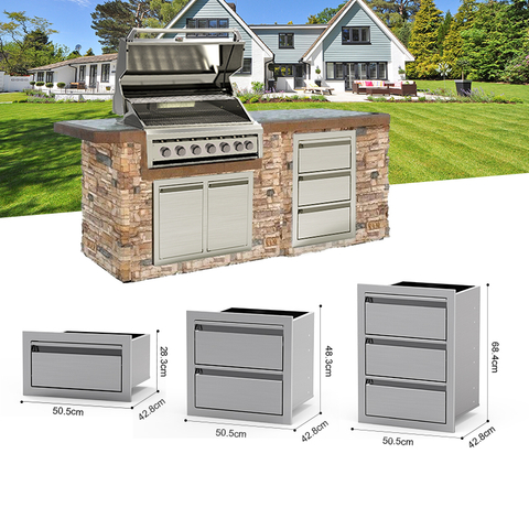 304 Stainless Steel Outdoor Kitchen Access Doors & Drawers – Heavy-Duty Flush Mount BBQ Island Storage Units