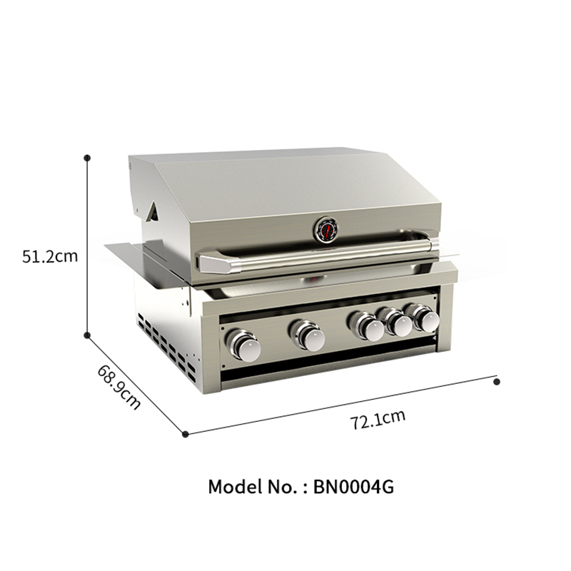 BN0004G Professional Bulit in Bbq Grill Outdoor Stainless Steel Kitchen Barbecue Gas Grills 