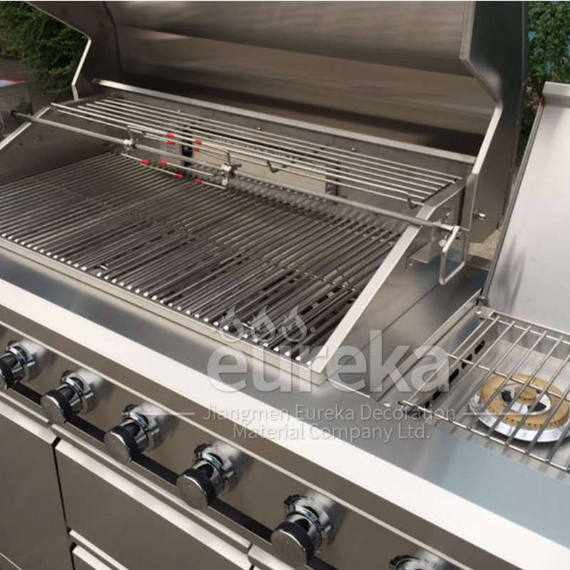 SG008B-AD Modern Outdoor Stainless Steel Gas BBQ Grill Machine Gray Glossy Kitchen Cabinet Design