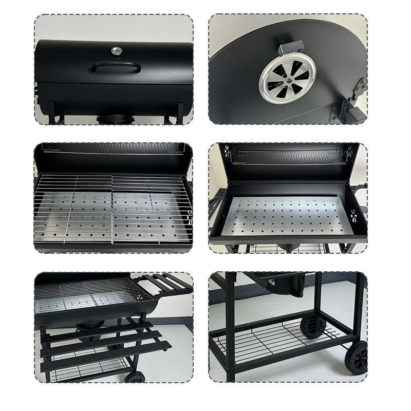 EY010 Small Portable Charcoal Grill Cast Iron BBQ Grill For Indoor & Outdoor Use