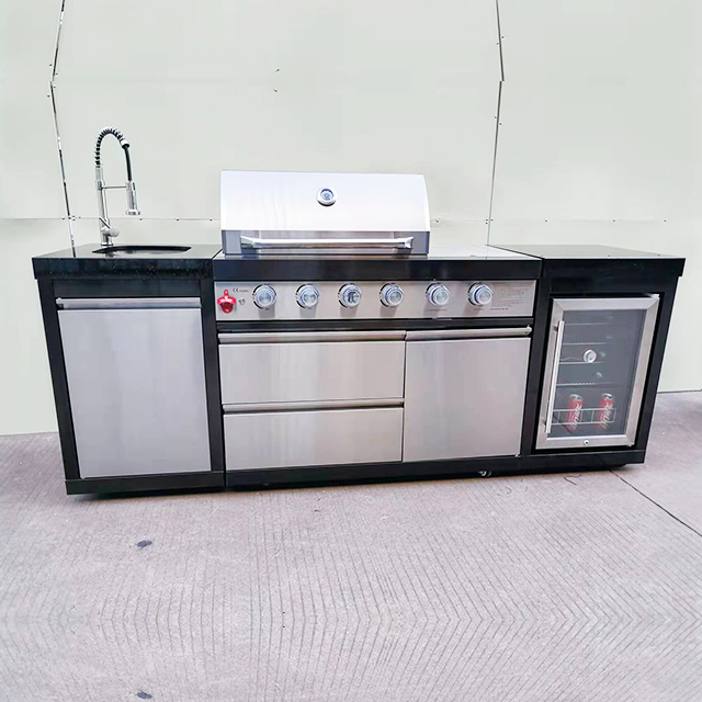 BW411-SI Outdoor Party Full Stainless Garden BBQ Gas Grill Party Barbecue Machine Modern Kitchen with Island