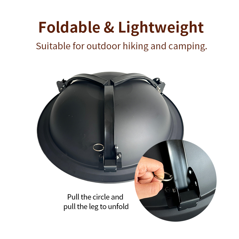 EY015 2-in-1 Portable Fire Pit Bowl & Charcoal Grill - Foldable Camping BBQ Grill