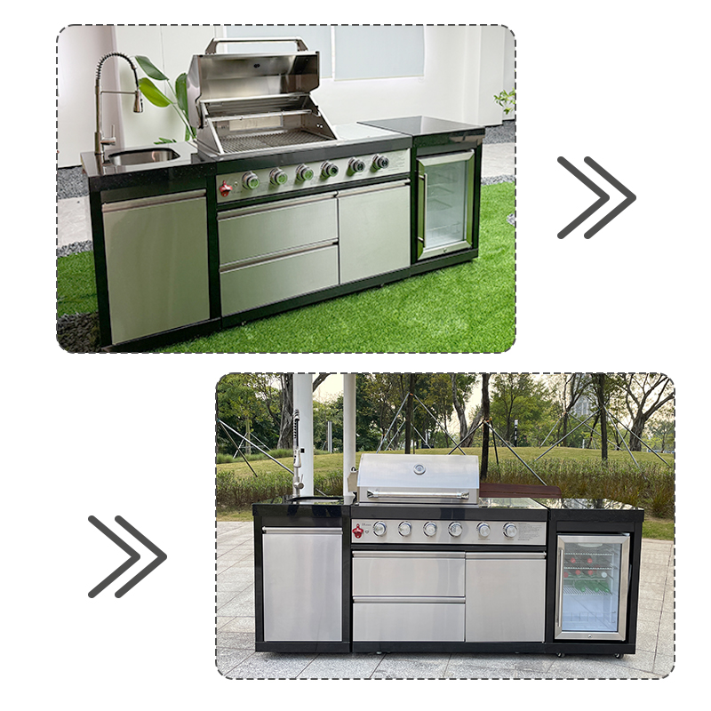 BW411-G 4+1+1 Burner Gas BBQ Grill - 78000 BTU Stainless Steel Grill with Rotisserie
