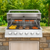 Premium Built-in Stainless Steel BBQ Grill with 6 Burners - 60,000 BTU Propane Gas Griller with LED Knob Option - Large Outdoor Kitchen Drop-in Grill